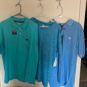 2 Polo collared brand new with tags 1 Chaps L, 1 St John’s Bay XL, 32 Cool L T